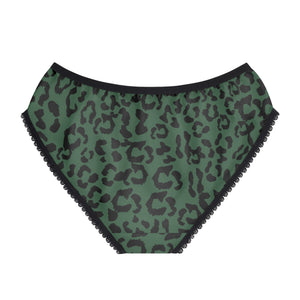 Women's Briefs - Leopard Camouflage - Green-Black