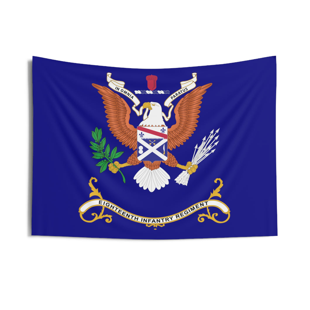 Indoor Wall Tapestries - 18th Infantry Regiment - IN OMNIA PARATUS - Regimental Colors Tapestry