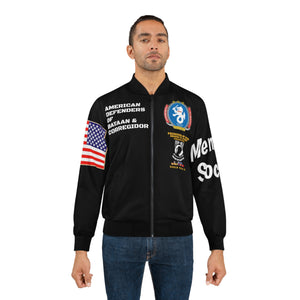 Men's AOP Bomber Jacket - American Defenders Of Bataan Corregidor with POW - MIA Service Medals