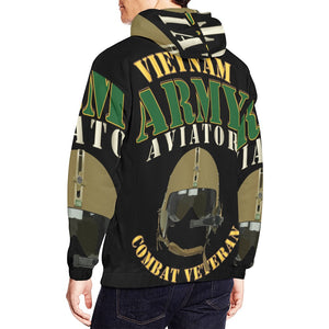 Men's All Over Print Hoodie (USA Size) (Model H13) - ARMY - Aviator - Vietnam - Combat Vet