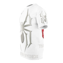 Load image into Gallery viewer, Unisex Cut &amp; Sew Tee (AOP) - Spyder Ryder - Three Wheel Motion - White
