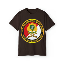 Load image into Gallery viewer, Unisex Ultra Cotton Tee - Army - 2nd Armored Cavalry Regiment DUI - Red White - Operation Desert Storm
