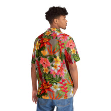 Load image into Gallery viewer, Men&#39;s Hawaiian Shirt (AOP) - Light Grey - Tropical Flowers X 300
