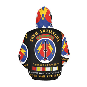 Men's All Over Print Hoodie (USA Size) (Model H13) - 56th Artillery - Pershing - Nuclear Capable w COLD Svc Medals