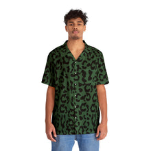 Load image into Gallery viewer, Men&#39;s Hawaiian Shirt (AOP) - Leopard Camouflage - Green-Black
