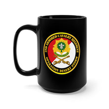 Load image into Gallery viewer, Black Mug 15oz - Army - 2nd Armored Cavalry Regiment DUI - Red White - Operation Desert Storm
