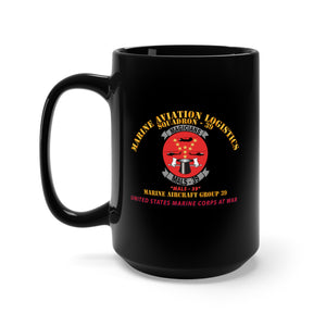 Black Mug 15oz - USMC - Marine Aviation Logistics Squadron 39 - MALS 39 - Magicians