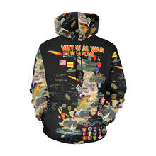 Load image into Gallery viewer, Men&#39;s All Over Print Hoodie (USA Size) (Model H13) - Map - Vietnam Units -with Wpns - Equipment
