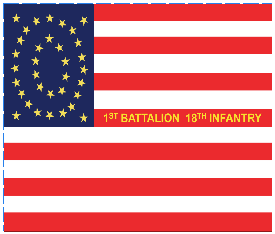 Rectangle Flags - 18th Infantry 35 Star Nat'l 1863 Colors