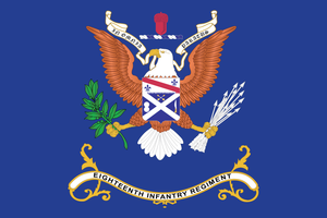 Rectangle Flags - 18th Infantry Regiment - Old English Font in the top Motto