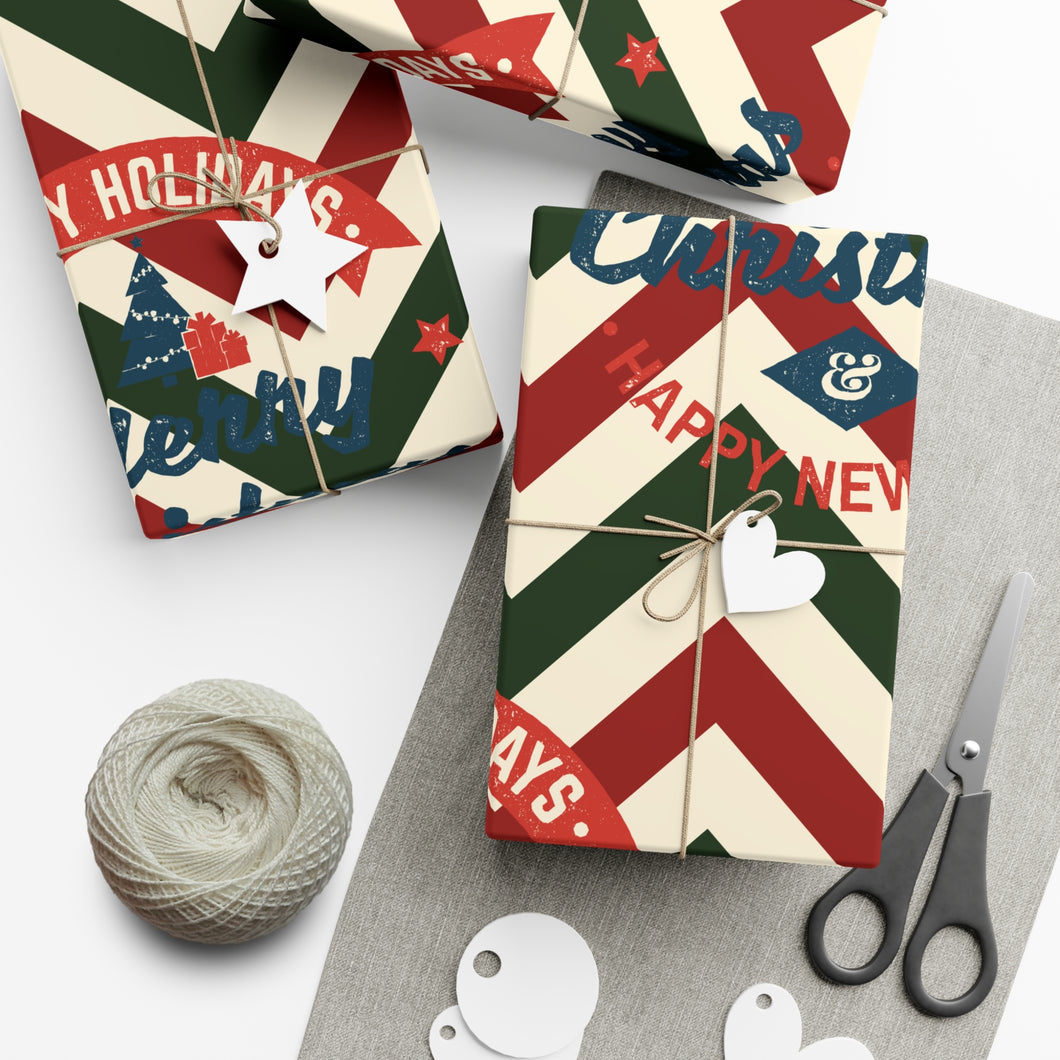 Gift Wrap Papers - Christmas Chevron Patterns - V1