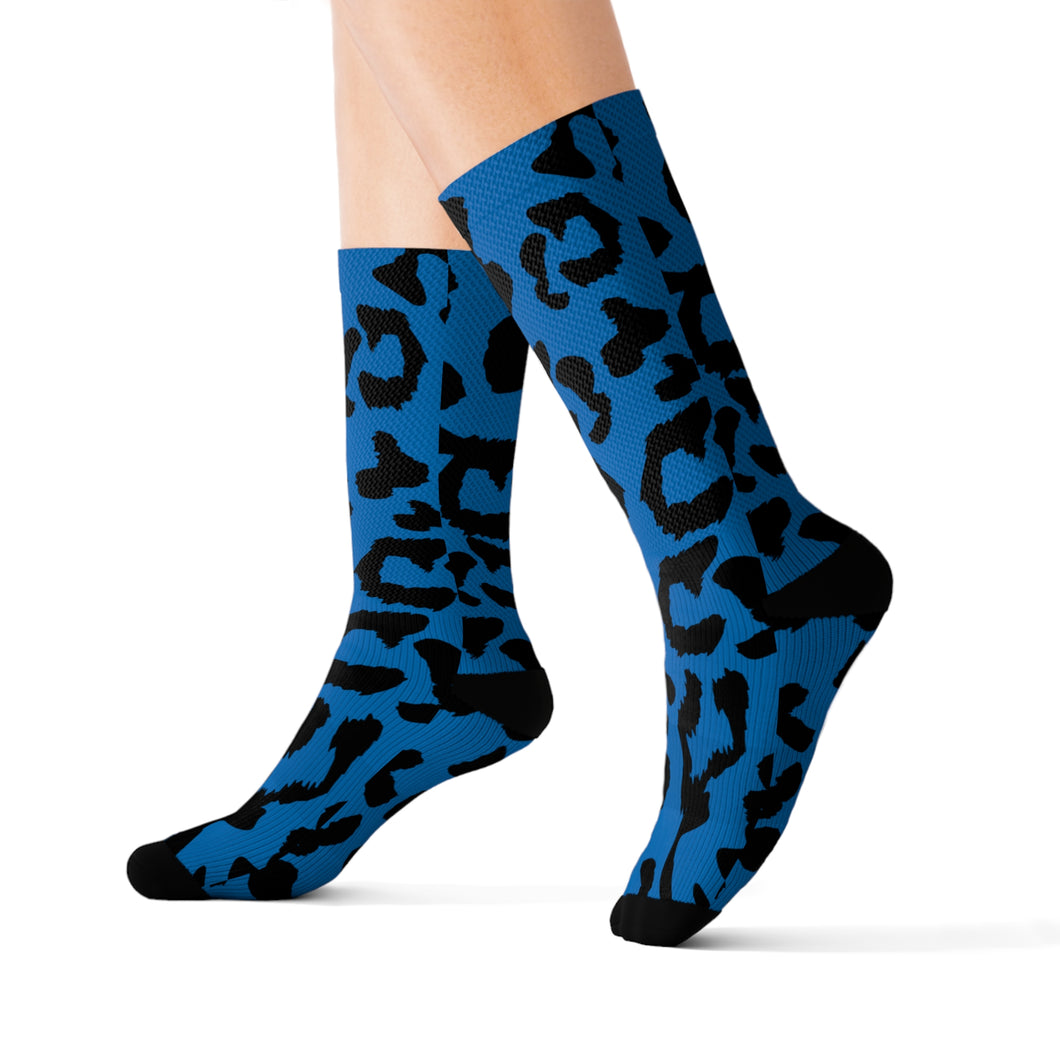 Sublimation Socks - Leopard Camouflage - Blue-Black