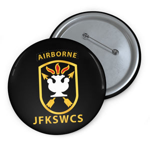 Custom Pin Buttons - SOF - JFK Special Warfare Center - School SSI w JFKSWCS