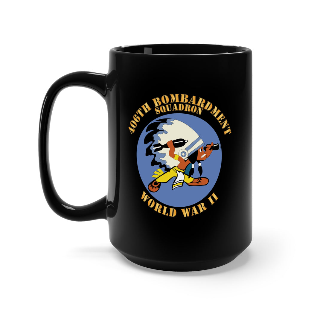 Black Mug 15oz - AAC - 406th Bombardment Squadron - WWII X 300