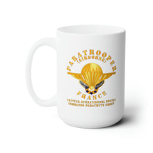 Load image into Gallery viewer, White Ceramic Mug 15oz - France - Airborne - Commando Parachute Group
