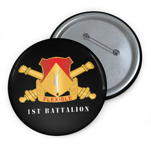 Load image into Gallery viewer, Custom Pin Buttons - 94th Field Artillery Regiment - DUI w Br - 1st Battalion X 300
