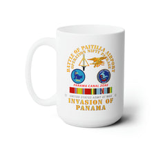 Load image into Gallery viewer, White Ceramic Mug 15oz - Just Cause - Battle of Paitilla Airport - Navy Seals w Pamana SVC v1
