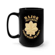 Load image into Gallery viewer, Black Mug 15oz - USAF - Major - Retired X 300
