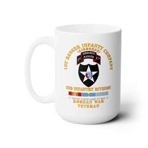 White Mug 15oz -  Army - 1st Ranger Inf Company - 2nd ID w KOREA SVC X 300