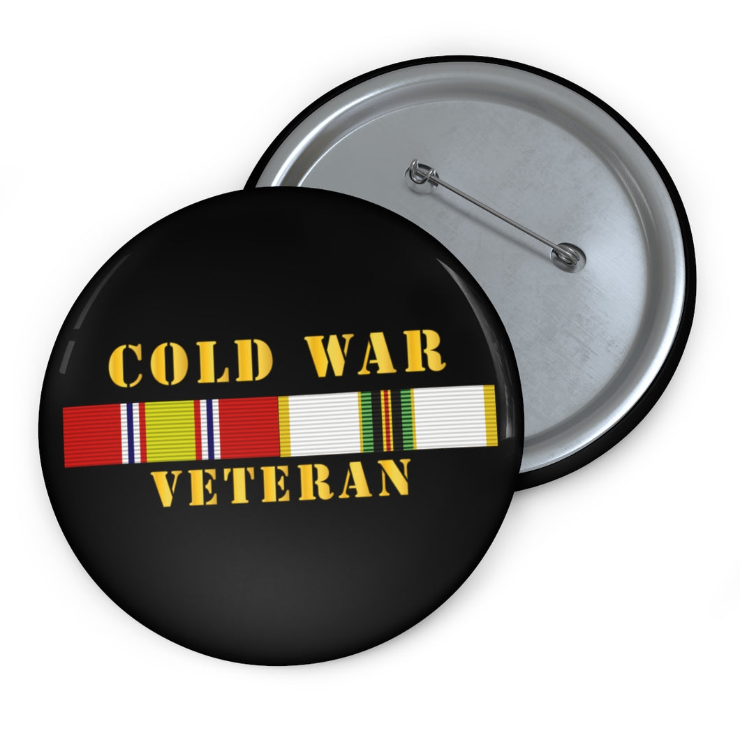 Custom Pin Buttons - Cold War Veteran w COLD SVC