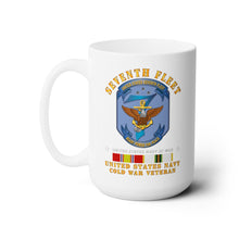 Load image into Gallery viewer, White Ceramic Mug 15oz - Navy - Seventh Fleet w COLD SVC X 300
