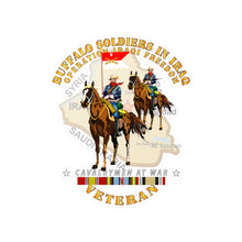 Load image into Gallery viewer, Kiss-Cut Vinyl Decals - Army - Buffalo Soldiers in Iraq - OIF - Cavalrymen at War  w IRAQ SVC
