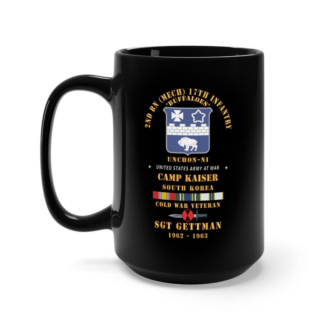 Black Mug 15oz - 2nd Bn (M) 17th Infantry 7th ID - Camp Kaiser Korea - Unchon-Ni X 300