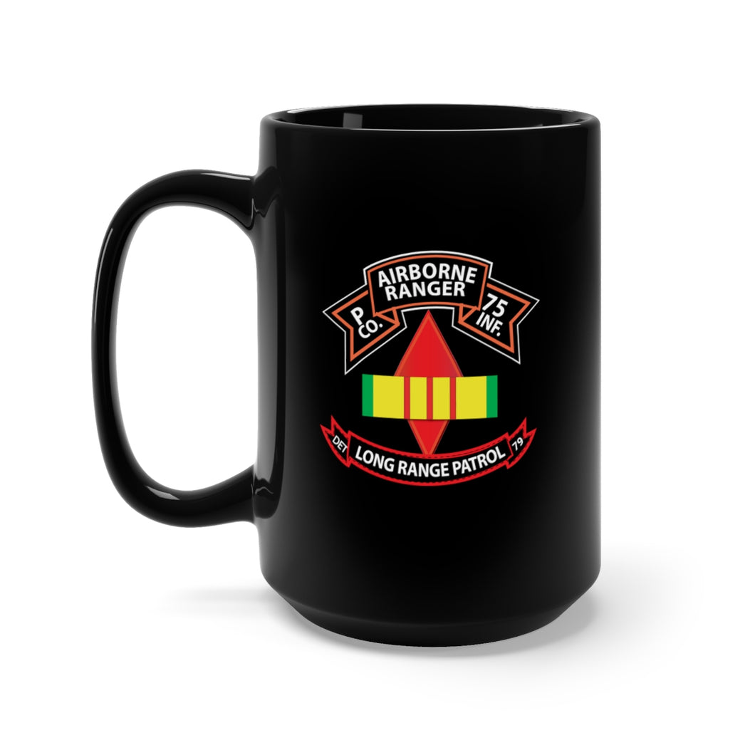 Black Mug 15oz - SSI - Vietnam - P Co 75th Ranger - 5th Infantry Division - VN Ribbon - LRSD X 300