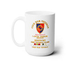 Load image into Gallery viewer, White Ceramic Mug 15oz - Army - Cold War Vet -  149th Armor Brigade Kentucky ARNG w COLD SVC
