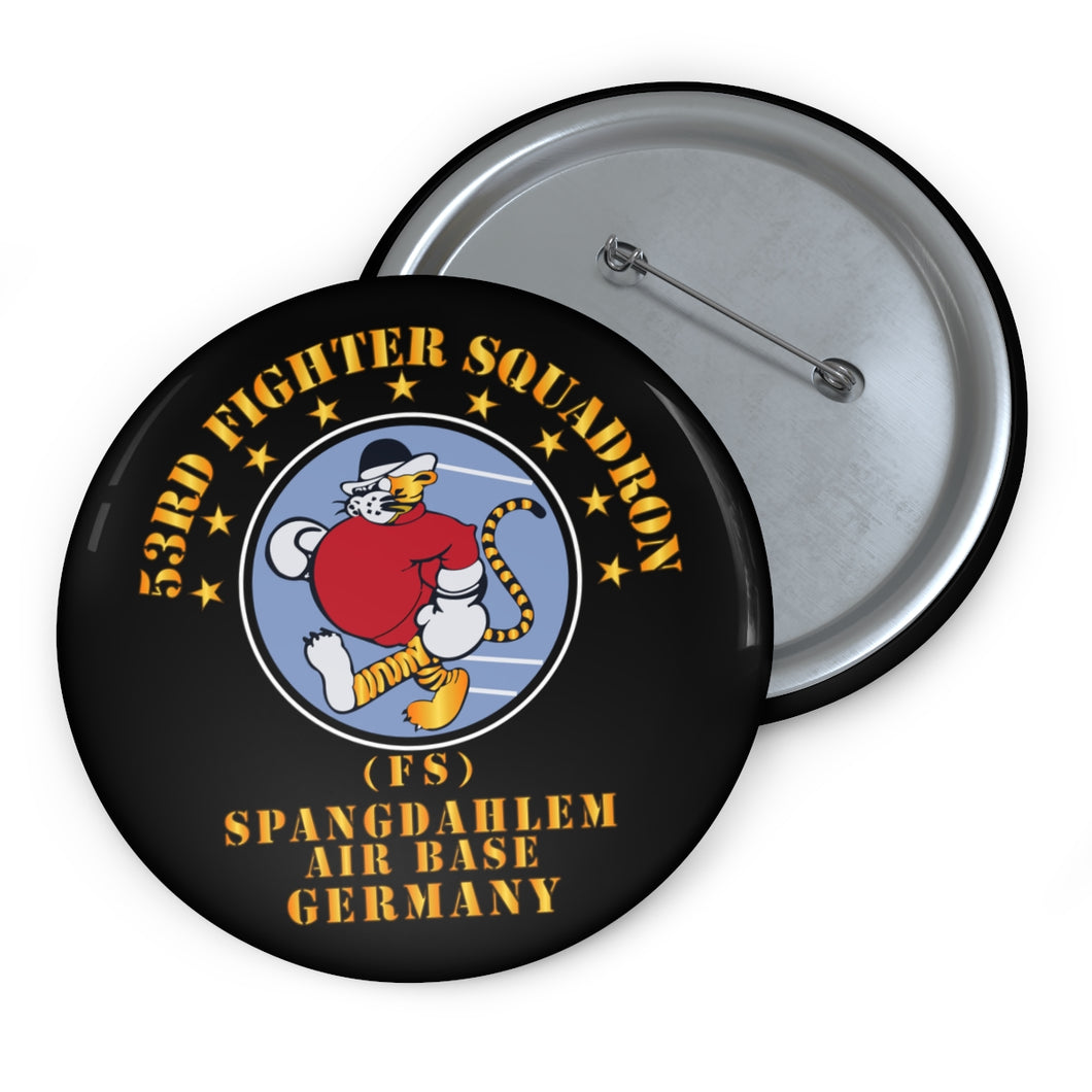 Custom Pin Buttons - USAF - 53rd Fighter Squadron - FS - Spangdahlem AB Germany