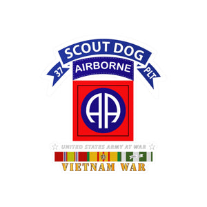 Kiss-Cut Vinyl Decals - Army - 37th Scout Dog Platoon - 82nd Airborne Div  w VN SVC