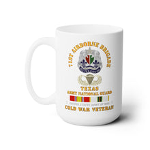 Load image into Gallery viewer, White Mug 15oz -  Army - 1st Airborne Bde - TXARNG - Cold War Vet wo Parachute w COLD SVC  X 300
