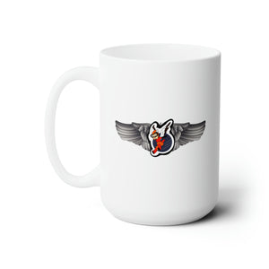 White Ceramic Mug 15oz - AAC - WASP Wing w Finella wo Txt