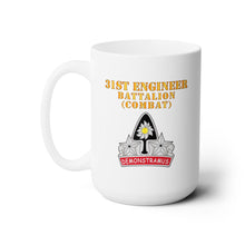 Load image into Gallery viewer, White Mug 15oz -  Army - 31st Engineer Bn (Combat) - DUI - Hat X 300 (Copy)
