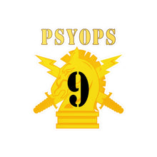 Load image into Gallery viewer, Kiss-Cut Vinyl Decals - Army - PSYOPS w Branch Insignia - 9th Battalion Numeral - Line X 300 - Hat
