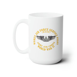 White Ceramic Mug 15oz - AAC - WASP Wing (Women Air Force Service Pilot)