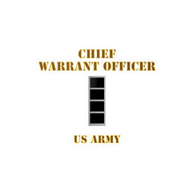 Load image into Gallery viewer, Kiss-Cut Vinyl Decals - Army - Emblem - Warrant Officer 4 - CW4 - US Army - Hat
