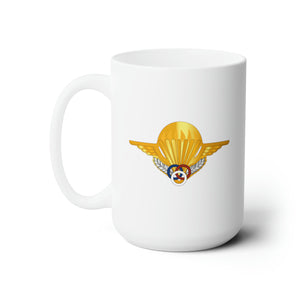 White Ceramic Mug 15oz - France - Airborne - Paratrooper Moniteur Brevet wo Txt