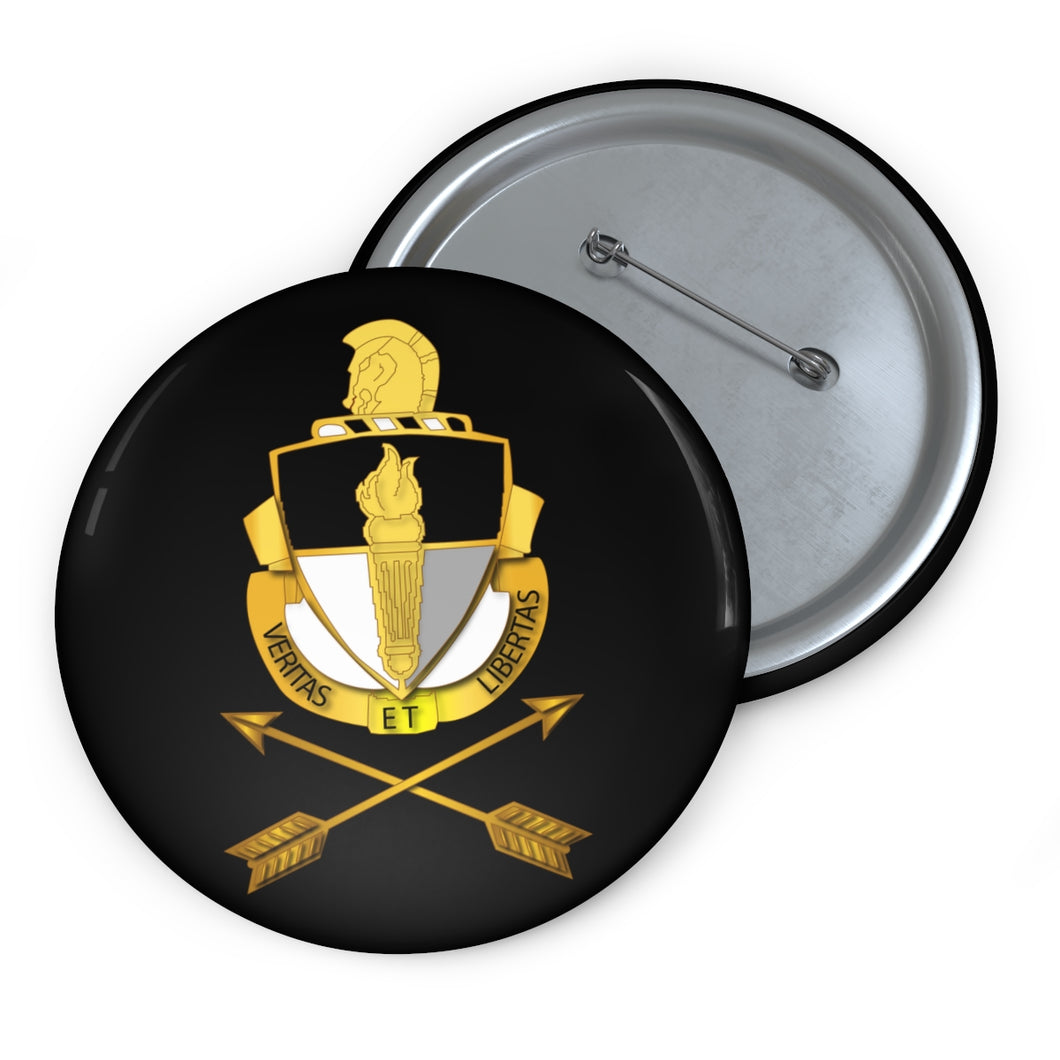 Custom Pin Buttons - SOF - JFK Special Warfare Center DUI - Br wo txt