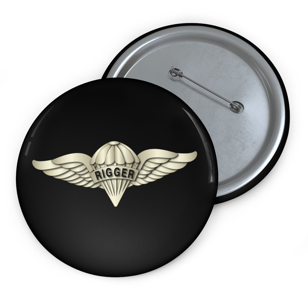 Custom Pin Buttons - Parachute Rigger Metal V1