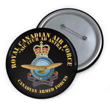 Load image into Gallery viewer, Custom Pin Buttons - Canada - Royal Canadian Air Force - Sic itur ad astra X 300
