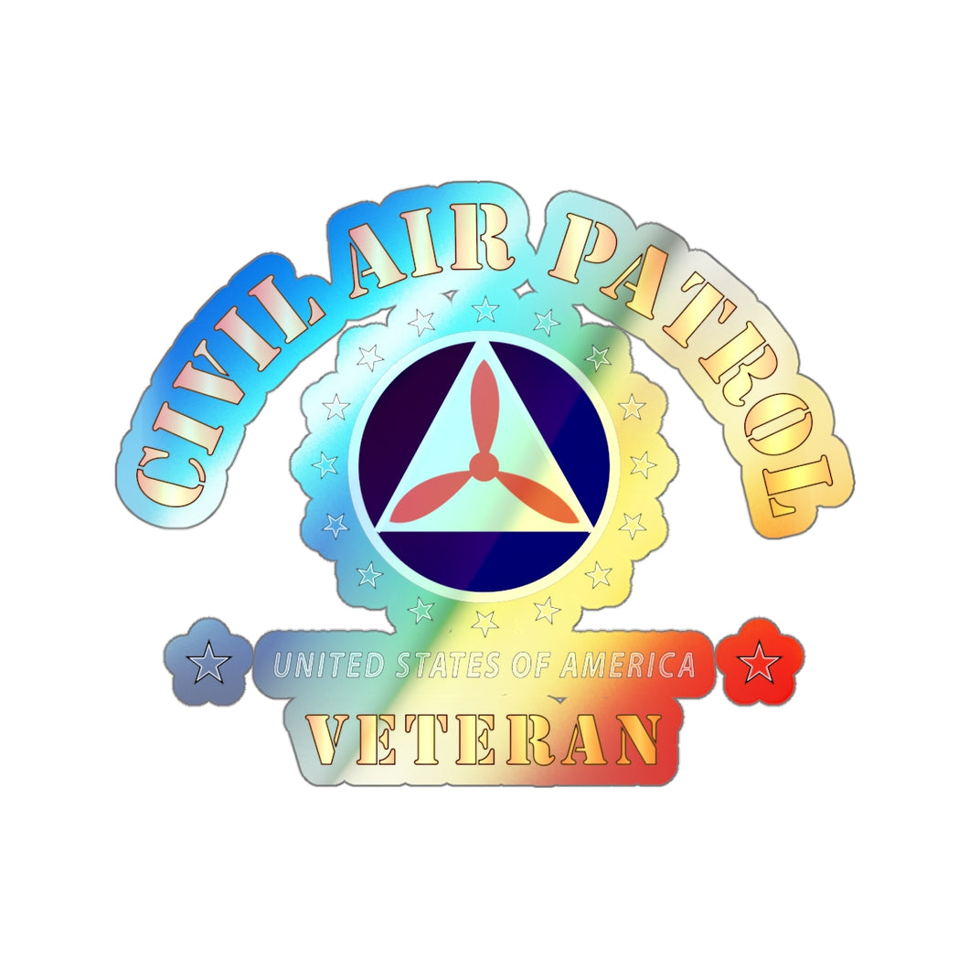 Holographic Die-cut Stickers - CAP - Civil Air Patrol - Veteran X 300