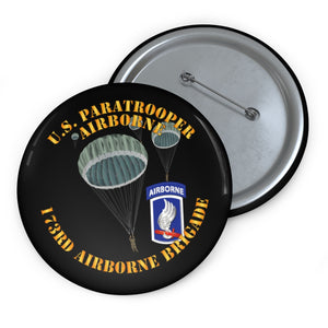 Custom Pin Buttons - US Paratrooper - 173rd Airborne Bde