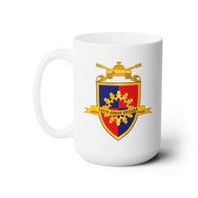 Load image into Gallery viewer, White Ceramic Mug 15oz - Army  - 149th Armor Brigade w Br - Ribbon X 300
