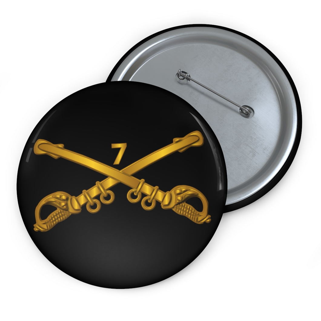 Custom Pin Buttons - 7th Cavalry Branch wo Txt