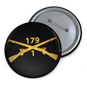 Custom Pin Buttons - 1st Battalion, 179th Infantry Regiment - Inf Branch wo Txt X 300