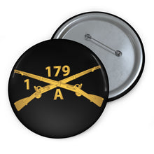 Load image into Gallery viewer, Custom Pin Buttons - Alpha Company, 1st Battalion, 179th Infantry Regiment - Inf Branch wo Txt X 300
