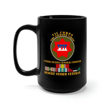 Load image into Gallery viewer, Black Mug 15oz - VII Corps - US Central Command - Desert Storm Veteran
