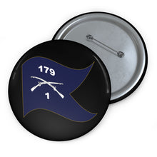 Load image into Gallery viewer, Custom Pin Buttons - 1st Battalion, 179th Infantry Regiment - Guidon - Waving X 300
