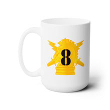 Load image into Gallery viewer, White Ceramic Mug 15oz - Army - PSYOPS w 8th Battalion Numeral - Line X 300
